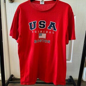 USA Original Boston Red Tee Shirt Size L